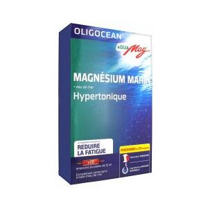 Oligocean Aqua Mag Magnesium Marin + Eau de Mer Hypertonique 20 Ampoules - Boîte 20 ampoules