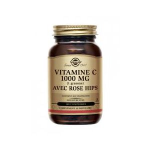 Solgar Vitamine C 1000 mg avec Rose Hips 100 Comprimes - Flacon 100 comprimes