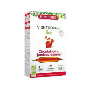 Superdiet Vigne Rouge Bio 20 Ampoules - Boîte 20 ampoules de 15 ml