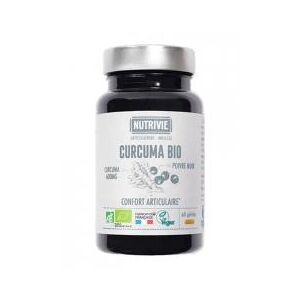Nutrivie Curcuma Bio et Poivre Noir Bio 60 Gelules - Boîte 60 gelules