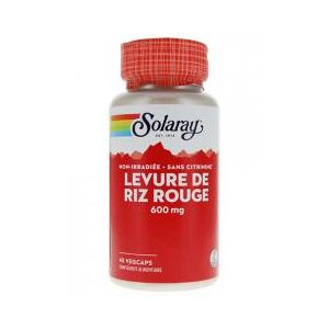 Solaray Levure de Riz Rouge 600 mg 45 Capsules Vegetales - Boîte 45 capsules