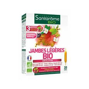 Santarome Bio Jambes Legeres Bio 20 Ampoules - Boîte 20 ampoules de 10 ml