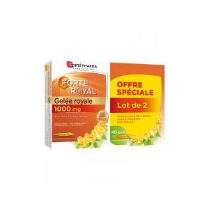 Forte Pharma Forte Royal Gelee Royale 1000 mg Lot de 2 x 20 Ampoules - Boîte 2 x 20 ampoules