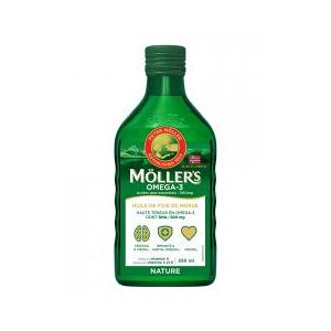 Moellers Omega 3 Huile de Foie de Morue Sans Arome 250 ml Bouteille 250 ml