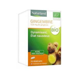 Naturland Gingembre Bio 75 Vegecaps - Flacon 75 Vegecaps