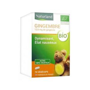 Naturland Gingembre Bio 75 Végécaps - Flacon 75 Végécaps