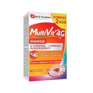 Forté Pharma MultiVit'4G Energie 60 Comprimés Bicouches - Boîte 60 Comprimés - Publicité