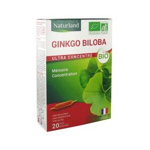 Naturland Ginkgo Biloba Bio 20 Ampoules - Boîte 20 ampoules de 10 ml