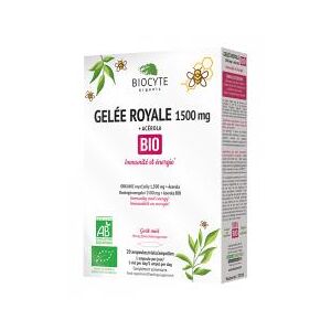 Biocyte Gelee Royale 1500 mg + Acerola Bio 20 Ampoules - Boîte 20 ampoules de 10 ml