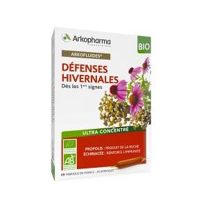 Arkopharma Arkofluides Défenses Hivernales Bio 20 Ampoules - Boîte 20 ampoules de 10 ml