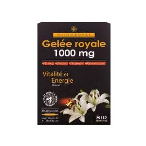 S.I.D Nutrition Oligoroyal Gelee Royale 1000 mg Vitalite et Énergie 20 Ampoules - Boîte 20 ampoules de 10 ml