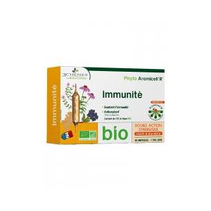 Les 3 Chênes Phyto Aromicell'R Immunité Bio 20 Ampoules - Boîte 20 ampoules de 10 ml