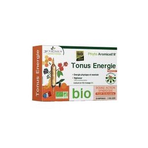 Les 3 Chênes Phyto Aromicell'R Tonus Énergie Bio 20 Ampoules - Boîte 20 ampoules de 10 ml - Publicité