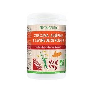 Phytoceutic Curcuma Aubepine et Levure de Riz Rouge Bio 60 Comprimes - Pot 60 comprimes