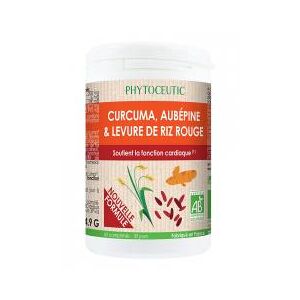Phytoceutic Curcuma Aubépine et Levure de Riz Rouge Bio 60 Comprimés - Pot 60 comprimés - Publicité