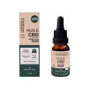 Laboratoire du Haut-Segala Huile CBD Spectre Large 12% Naturelle 15 ml - Flacon compte goutte 15 ml