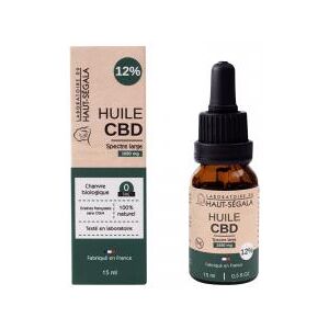 Laboratoire du Haut-Segala Huile CBD Spectre Large 12% Naturelle 15 ml - Flacon compte goutte 15 ml