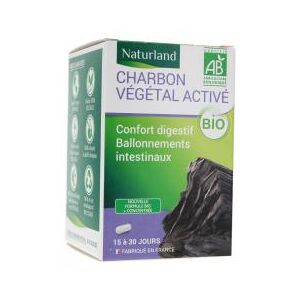 Naturland Charbon Vegetal Active Bio 60 Vegecaps - Pot 60 gelules