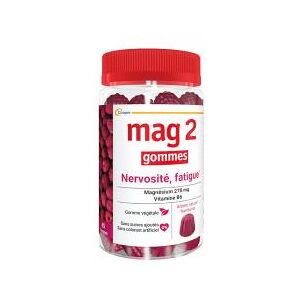 Mag 2 Gommes Nervosite Fatigue Framboise 45 Gummies - Pot 45 gommes