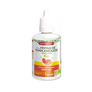 Superdiet Extrait de Pepins de Pamplemousse Concentre 1600 mg Bio 50 ml - Flacon compte goutte 50 ml