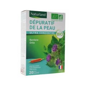 Naturland Depuratif de la Peau Bio 20 Ampoules Buvables de 10 ml - Boîte 20 ampoules de 10 ml