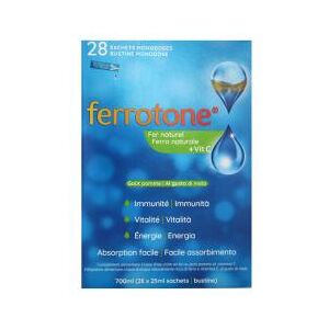 Ferrotone Fer Naturel + Vitamine C 28 Sachets - Boîte 28 sachets de 25 ml