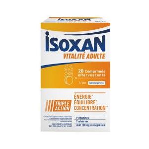 Isoxan Vitalité Adulte 20 Comprimés Effervescents - Boîte 20 comprimés - Publicité