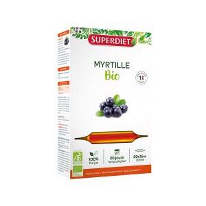 Superdiet Myrtille Bio 20 Ampoules - Boîte 20 ampoules de 15 ml - Publicité