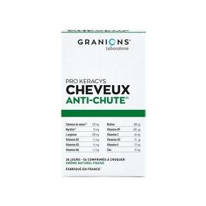 Granions Pro Keracys Cheveux Anti-Chute 56 Comprimes a Croquer - Boîte 56 comprimes