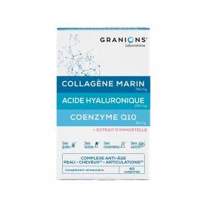 Granions Collagene Marin Acide Hyaluronique Coenzyme Q10 60 Comprimes - Boîte 60 comprimes