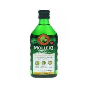 Möller's Omega-3 Huile de Foie de Morue Arôme Citron 250 ml - Bouteille 250 ml