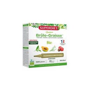 Superdiet Quatuor Brûle-Graisse Bio 20 Unidoses - Boîte 20 unidoses de 15 ml - Publicité