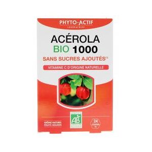 Acérola 1000 Sans Sucre Ajouté Bio 24 Comprimés - Boîte 24 comprimés