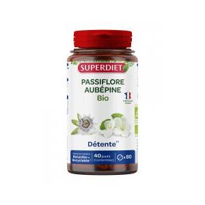 Superdiet Passiflore Aubepine Bio 80 Comprimes - Pot 80 comprimes