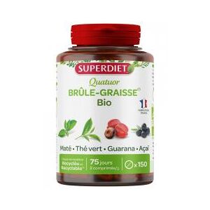 Superdiet Quatuor Mate Brule-Graisse Bio 150 Comprimes - Pot 150 comprimes