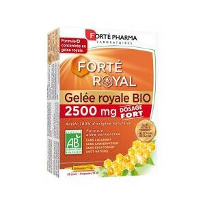 Forte Pharma Forte Royal Gelee Royale 2500 mg Bio 20 Ampoules de 10 ml - Boîte 20 ampoules de 10 ml