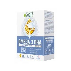 Sante Verte Omega 3 1000 mg de DHA 60 Capsules - Boîte 60 capsules