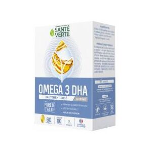 Santé Verte Omega 3 1000 mg de DHA 60 Capsules - Boîte 60 capsules - Publicité