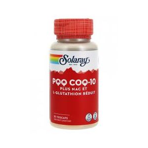Solaray PQQ COQ-10 + NAC et L-Glutathion Reduit 30 Capsules Vegetales - Pot 30 capsules