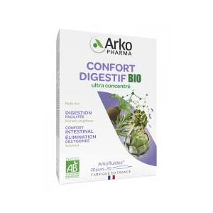 Arkopharma Arkofluides Confort Digestif Bio 20 Ampoules - Boîte 20 ampoules de 10 ml - Publicité