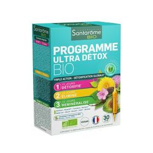 Santarome Bio Programme Ultra Détox Bio 30 Ampoules - Boîte 30 ampoules de 10 ml - Publicité