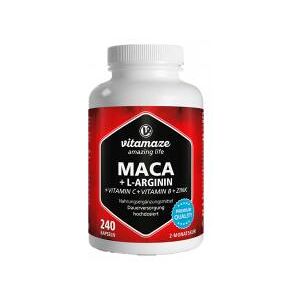 Maca + L-Arginine + Vitamines + Zinc 240 Capsules - Pot 240 capsules