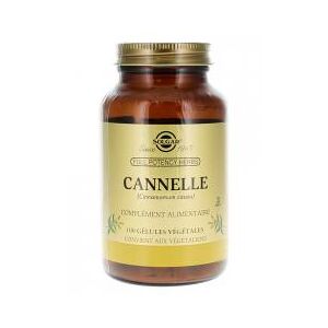 Solgar Cannelle (Cinnamomum cassia) 100 Gelules Vegetales - Flacon 100 gelules vegetales
