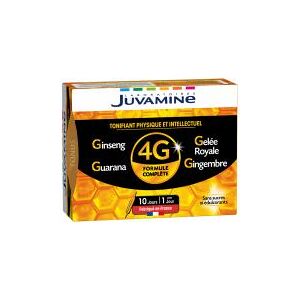 Juvamine Promesse Tonus 4G Ginseng Gelee Royale Guarana Gingembre 10 Ampoules - Boîte 10 ampoules de 10 ml