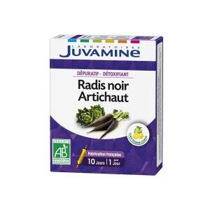 Juvamine Artichaut Radis Noir Dépuratif - Détoxifiant 10 Ampoules X 10 ml - Boîte 10 ampoules