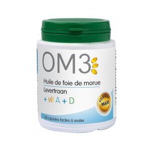 Om3 Huile de Foie de Morue Vit a + d - 120 Capsules - Boîte 120 capsules