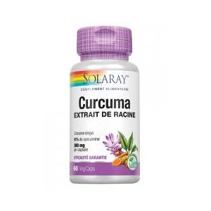 Solaray Curcuma 300 mg Standardisé à 95% de Curcumine - 60 Caps. Vég - Boîte 60 capsules - Publicité