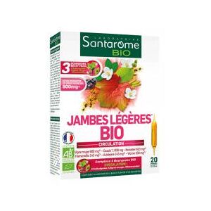 Santarome Bio Jambes Légères Bio 20 Ampoules - Boîte 20 ampoules de 10 ml - Publicité