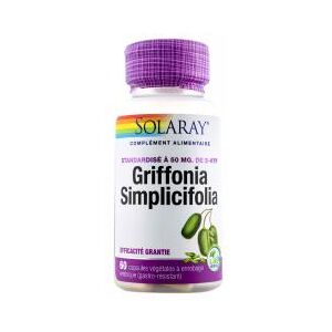 Solaray Griffonia 5-Htp - 50 mg - 60 Caps.vég à Enrobage Entérique - Boîte 60 capsules - Publicité