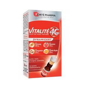 Forté Pharma Vitalité 4 g Dynamisant - 10 Shots - Boîte 10 shots de 10 ml